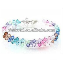 Colorful Glass Bicone Beads Bracelet